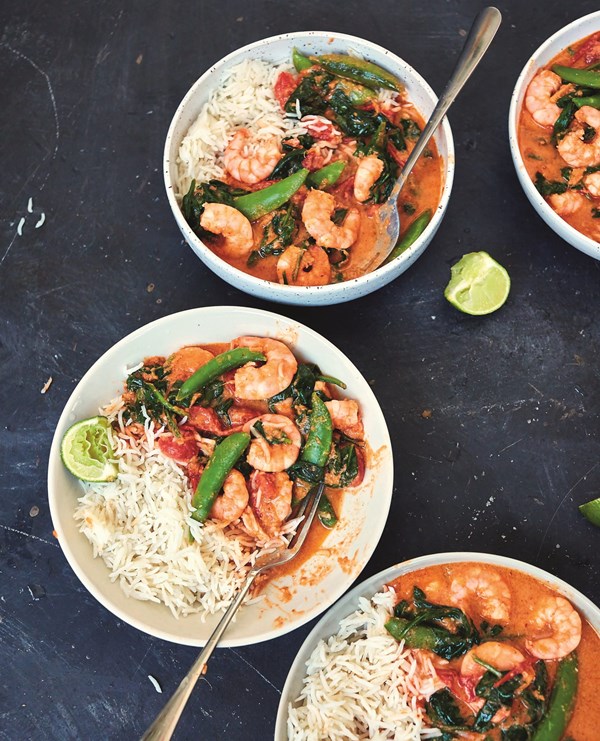 Prawn, coconut & spinach curry
