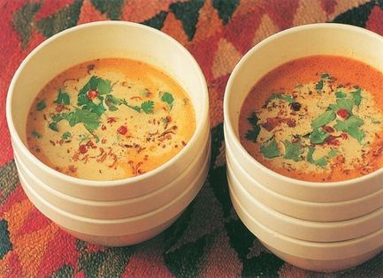 Prawn, coconut milk and coriander soup
