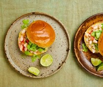 Prawn, cucumber and Scotch bonnet buns