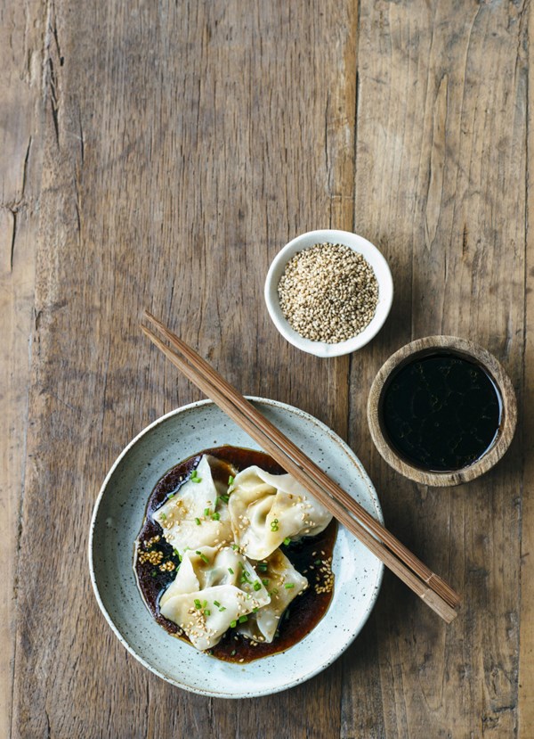 Prawn, ginger and chive dumplings