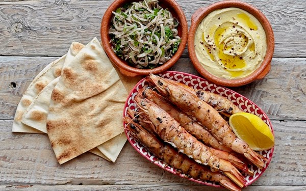 Prawn kebabs