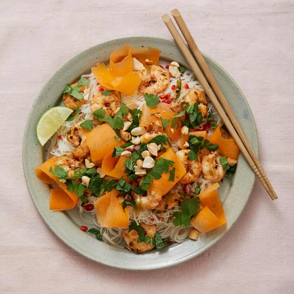 Prawn, lime, peanut and herb rice noodles
