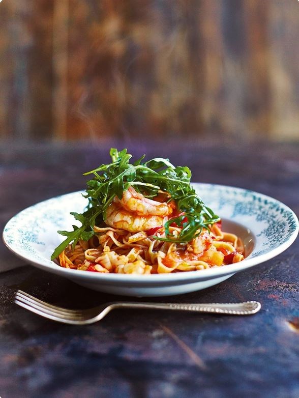 Prawn linguine