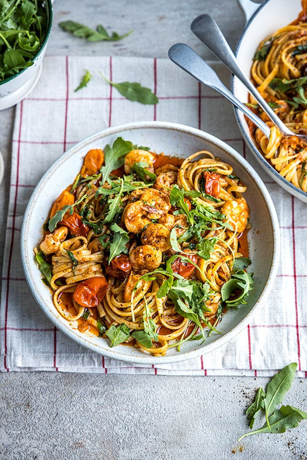 Prawn pil pil pasta