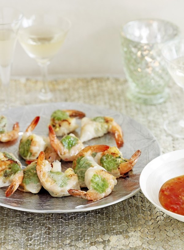 Prawn rice paper parcels