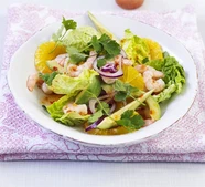 Prawn salad with orange,red  onion & avocado