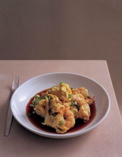 Prawn scrambled eggs