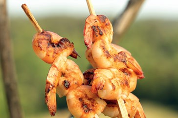 Prawn skewers with chilli lime salt