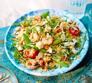 Prawn, sugar snap pea & feta salad