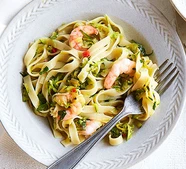 Prawn tagliatelle with courgettes