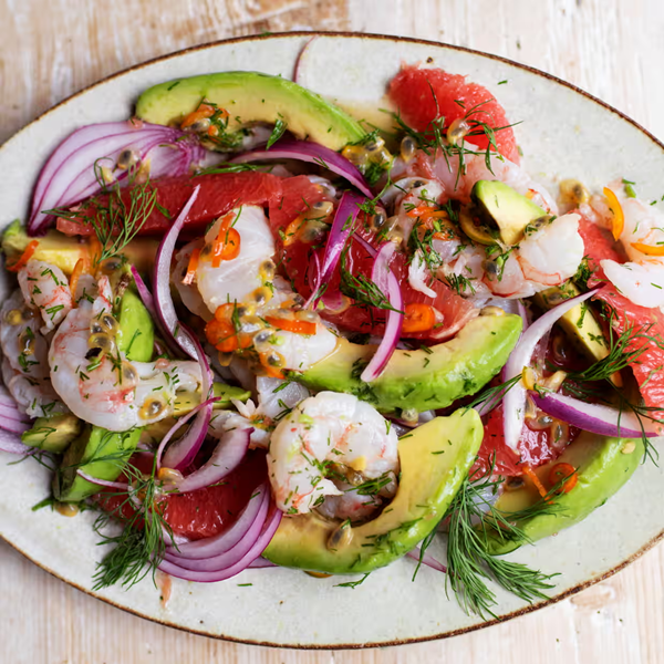 Prawns, avocado and dill