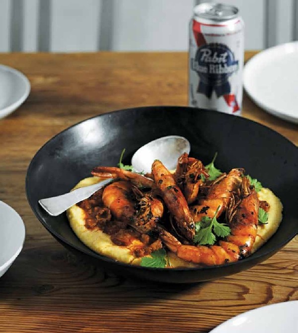 Prawns 'n' polenta