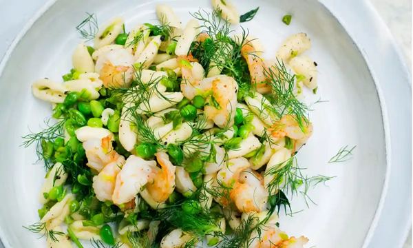 Prawns, peas and pasta