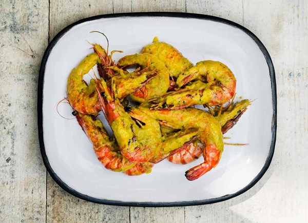 Prawns, tomato pesto