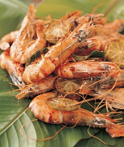 Prawns with coconut and lime