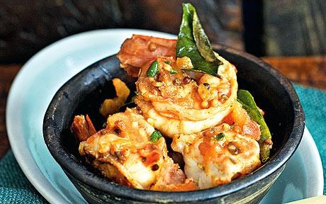 Prawns with garlic and chillies