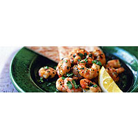 Prawns with garlic and coriander 