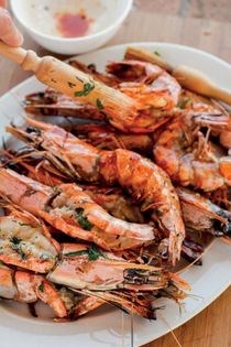 Prawns with lemon butter