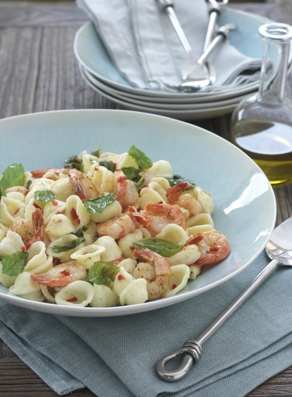 Prawns with lemon, Parmesan and chilli