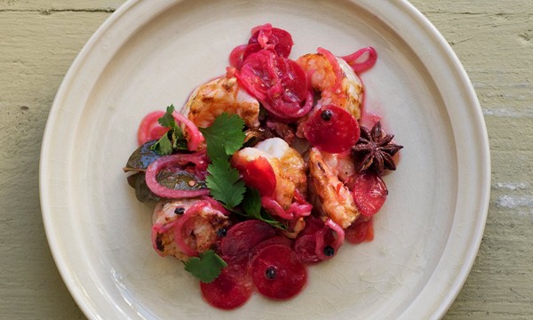 Prawns with lime and ginger marinade