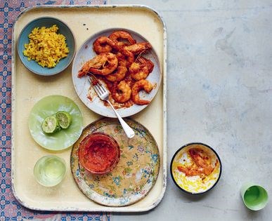 Prawns with red chilli sambal