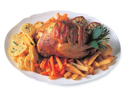 Preparing and roasting a game bird