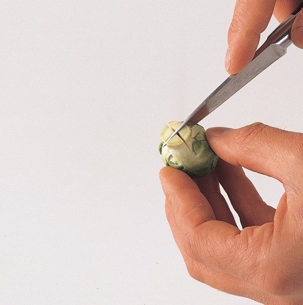 Preparing Brussels sprouts