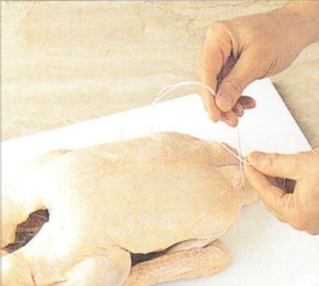 Preparing Oriental roast duck