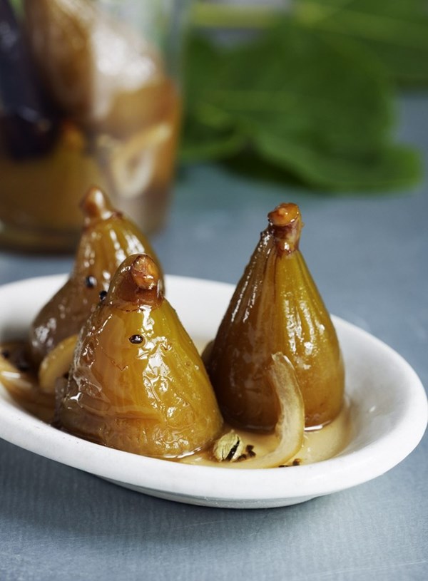 Preserved figs in rum and cardamom syrup