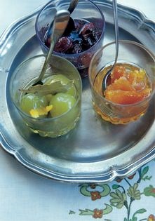 Preserved fruits in sugar syrup