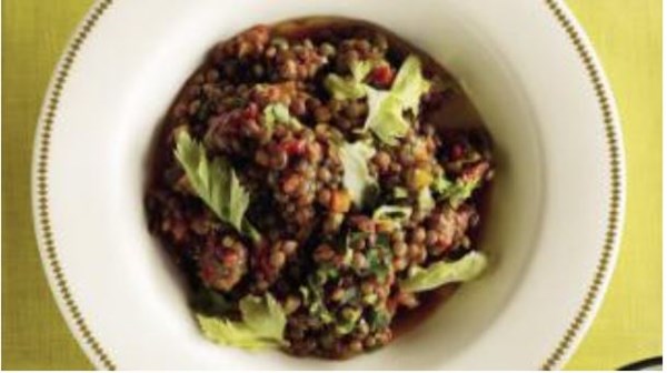 Preserved lemon, chorizo and lentil braise