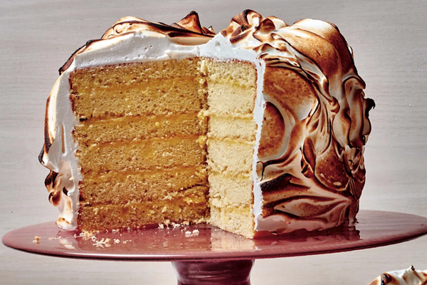 Preserved lemon meringue cake [lemon curd]