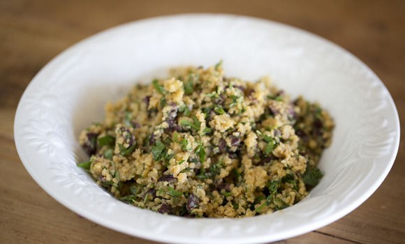 Preserved lemon, olive, fresh herb & cous cous salad