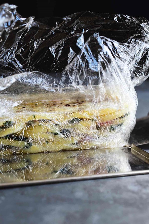Pressed parsley potatoes