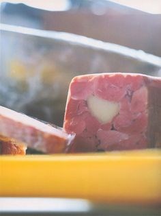 Pressed terrine of ham hock with parsley potatoes and mustard dressing