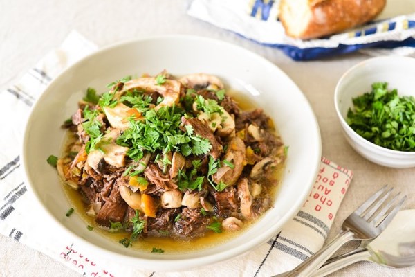 Pressure cooker beef Bourguignon