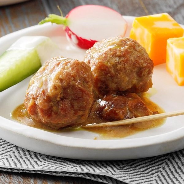 Pressure-cooker cherry bourbon ham balls