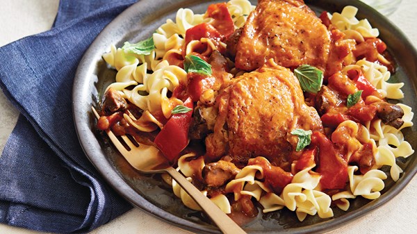 Pressure-cooker chicken cacciatore
