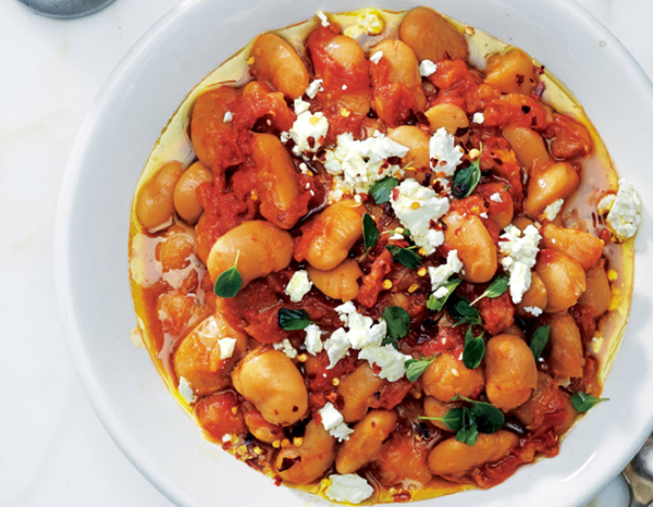 Pressure-cooker gigante beans in tomato sauce