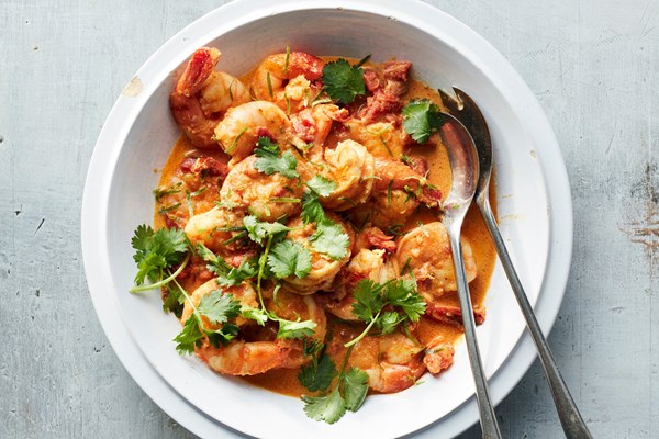 Pressure cooker Indian butter shrimp 