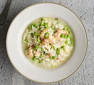 [Pressure cooker] lemony prawn & pea risotto