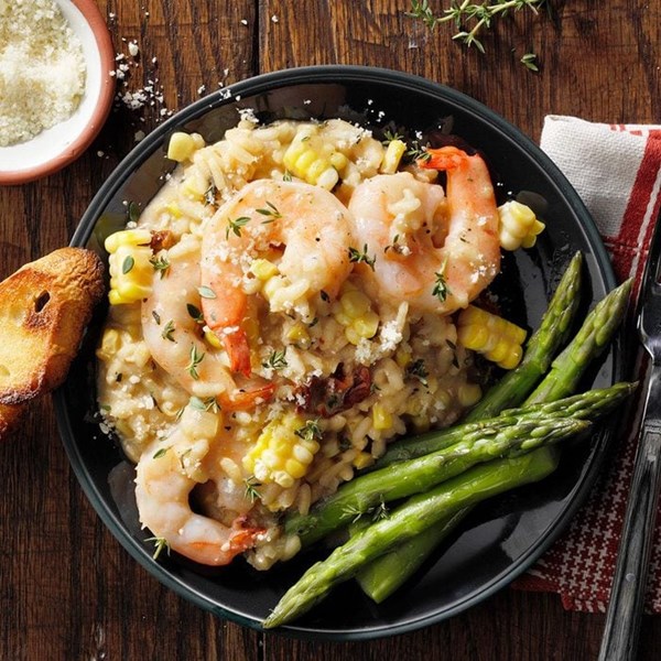 Pressure-cooker shrimp risotto