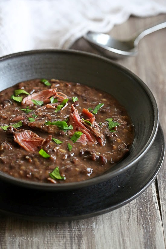 Pressure cooker smoked turkey black bean soup