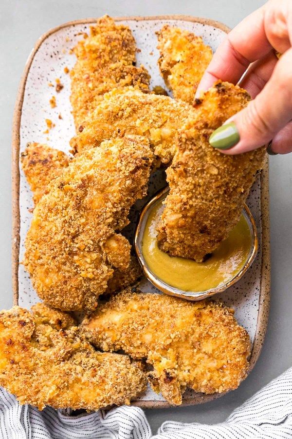 Pretzel crusted chicken tenders