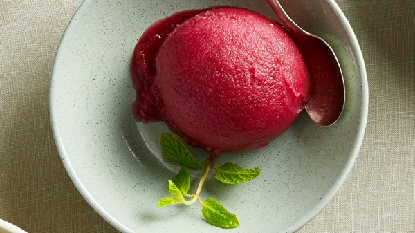 Prickly pear and lime sorbet