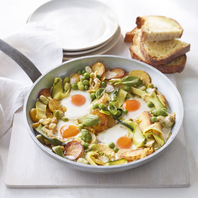 Primavera baked eggs