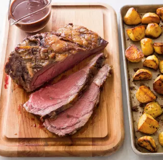 Prime rib and potatoes