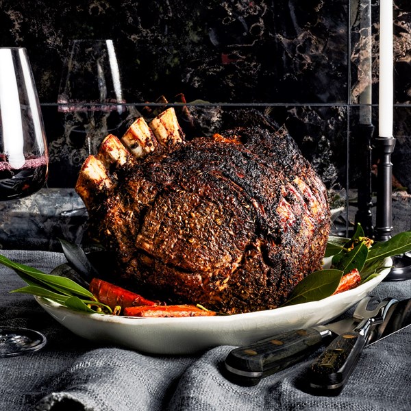 Prime rib roast with habanero crema