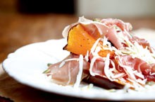 Prosciutto & butternut squash with ricotta salata