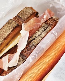 Prosciutto and cheddar sandwiches